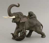 Lot 339 - A bronze Elephant Group