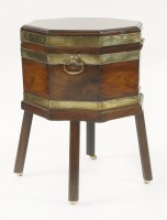 Lot 363 - A George III octagonal mahogany wine cooler