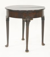 Lot 364 - A George II 'D' shape walnut side table