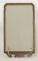 Lot 365 - A George II walnut-framed girandole wall mirror