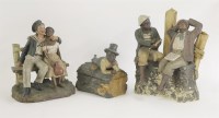 Lot 56 - Two painted terracotta groups