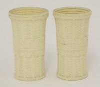 Lot 136 - A pair of ivory Vizagapatam dice shakers