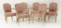 Lot 452 - A set of five Louis XVI fauteuils