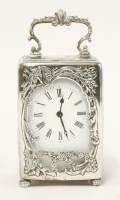 Lot 297 - A silver cased presentation carriage clock