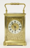 Lot 298 - A brass carriage clock