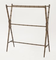 Lot 472 - An 'X'-shaped faux bamboo towel rail