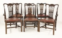 Lot 403 - A set of six Georgian style mahogany dining chairs