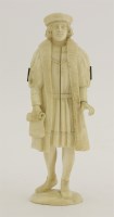 Lot 92 - A Dieppe ivory triptych figure of Christopher Columbus