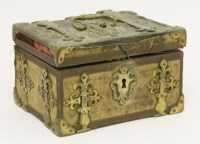 Lot 114 - A brass and velvet-mounted casket