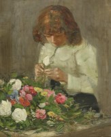 Lot 279 - James Elder Christie (1847-1914)
'MAKING POSIES'
Signed l.r.