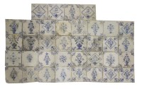 Lot 7 - Thirty-six Dutch delft blue and white Tiles