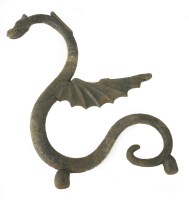 Lot 376 - A pair of cast iron dragon bench ends