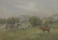 Lot 183 - John King (1929-2014)
EXERCISING HORSES AT EPSOM
Signed