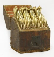 Lot 55 - A gilt metal dessert service in a leather knife box