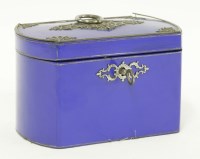 Lot 98 - A blue lacquer tea caddy