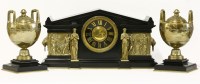 Lot 301 - A Victorian three-piece clock garniture