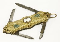 Lot 67 - A four-blade folding fruit knife