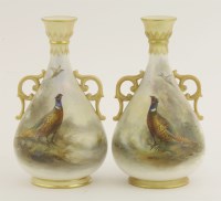 Lot 14 - A pair of Royal Worcester Porcelain Vases