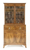 Lot 378 - A George III mahogany secretaire bookcase