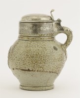 Lot 4 - A Rhenish stoneware tigerware salt-glazed Tankard