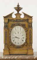 Lot 311 - A Victorian oak musical bracket clock