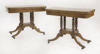 Lot 438 - A pair of Regency mahogany fold-over card tables