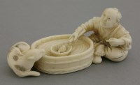 Lot 369 - An attractive ivory Okimono