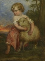 Lot 251 - Attributed to James John Hill (1811-1882)
A YOUNG GIRL WITH A LAMB
Oil on panel
18.5 x 14.5cm