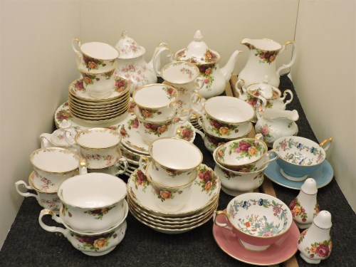 Lot 1356 - A Royal Albert Old Country Roses and Dimity Rose teasets