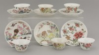 Lot 57 - Six famille rose Tea Bowls and Saucers