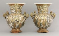 Lot 269 - A pair of 'Satsuma' Vases