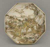 Lot 274 - A good Kyoto 'Satsuma' octagonal Dish