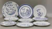 Lot 399 - Nine blue and white plates and dishes