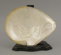 Lot 473 - A mother-of-pearl shell carving