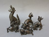 Lot 87 - A rearing gaping Chinese bronze dragon