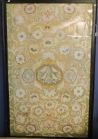 Lot 395 - A large framed needlework panel