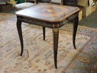 Lot 520 - A modern ornately inlaid square games table