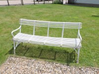 Lot 528 - A Grassin A Arras white painted wrought iron garden seat