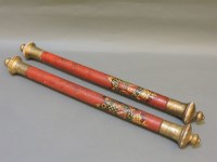 Lot 195 - A pair of Victorian wooden tipstaffs