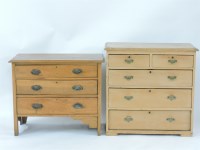 Lot 416 - A late Victorian stripped pine chest of drawers