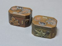 Lot 75 - A pair of Japanese coppered boxes