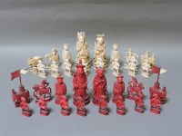 Lot 79 - A Canton ivory and stained chess set