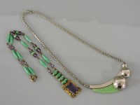 Lot 13 - An Art Deco purple paste and Peking glass necklace