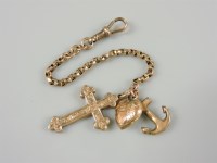 Lot 20 - A gold 'Faith Hope and Charity' charm