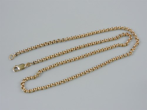 Big Metal London Belcher Chain Necklace with 2 Crystal Pendants Gold/Clear main image 0