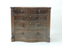 Lot 494 - A Victorian mahogany serpentine chest of drawers