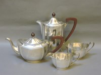 Lot 119 - A silver four piece teaset