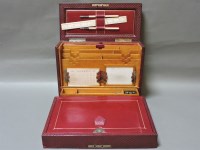 Lot 144 - A Victorian red leather writing box