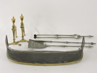 Lot 175 - A set of three Georgian steel fire irons