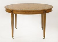 Lot 524A - An Edwardian inlaid satinwood oval centre table